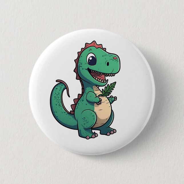 Chapa Redonda De 5 Cm ilustracion de dinosaurios personalizados (Anverso)