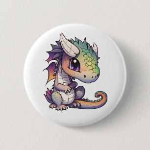 Chapa Redonda De 5 Cm ilustracion de dragón personalizado
