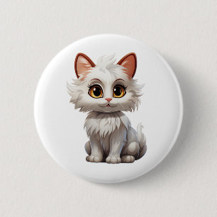 Chapa Redonda De 5 Cm Ilustración de gato de dibujos animados