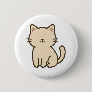 Chapa Redonda De 5 Cm Ilustracion de gato Personalizado lindo - Kitt bei