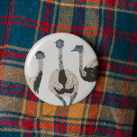 Chapa Redonda De 5 Cm Ilustración de los amantes de las aves de Emus<br><div class="desc">Muestra tu amor por emus y otras aves sin vuelo con este pin o botón. Cuenta con un ilustracion de estilo realista de tres emus.</div>