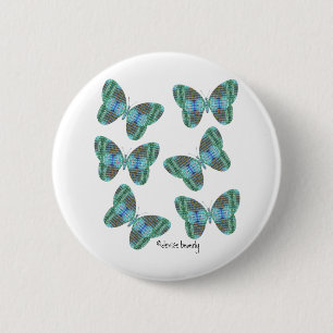 Chapa Redonda De 5 Cm Ilustracion de mariposa con joyas