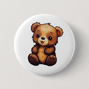 Chapa Redonda De 5 Cm ilustracion de oso personalizado