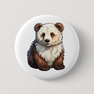 Chapa Redonda De 5 Cm ilustracion de oso personalizado