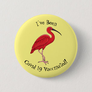 Chapa Redonda De 5 Cm Ilustracion de pájaro ibis de escarlata personaliz
