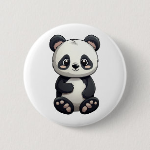 Chapa Redonda De 5 Cm Ilustración de panda de dibujos animados