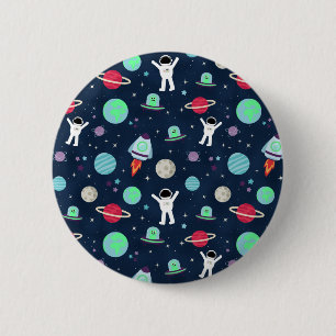 Chapa Redonda De 5 Cm Ilustracion de patrón de espacio