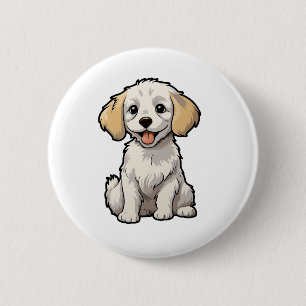 Chapa Redonda De 5 Cm Ilustración de perro de dibujos animados