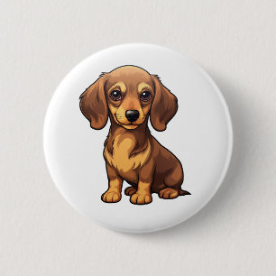 Chapa Redonda De 5 Cm Ilustración de perro de dibujos animados