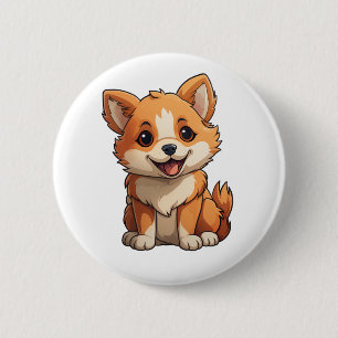 Chapa Redonda De 5 Cm Ilustración de perro de dibujos animados