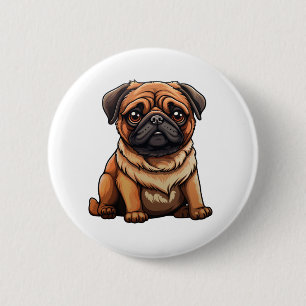Chapa Redonda De 5 Cm Ilustración de perro de dibujos animados