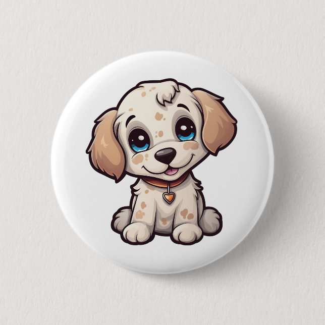 Chapa Redonda De 5 Cm Ilustracion de perro de dibujos animados (Anverso)