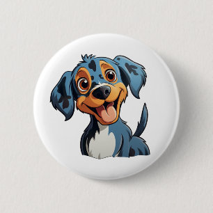 Chapa Redonda De 5 Cm Ilustración de perro de dibujos animados