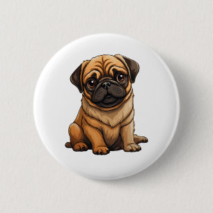 Chapa Redonda De 5 Cm Ilustracion de perro de dibujos animados