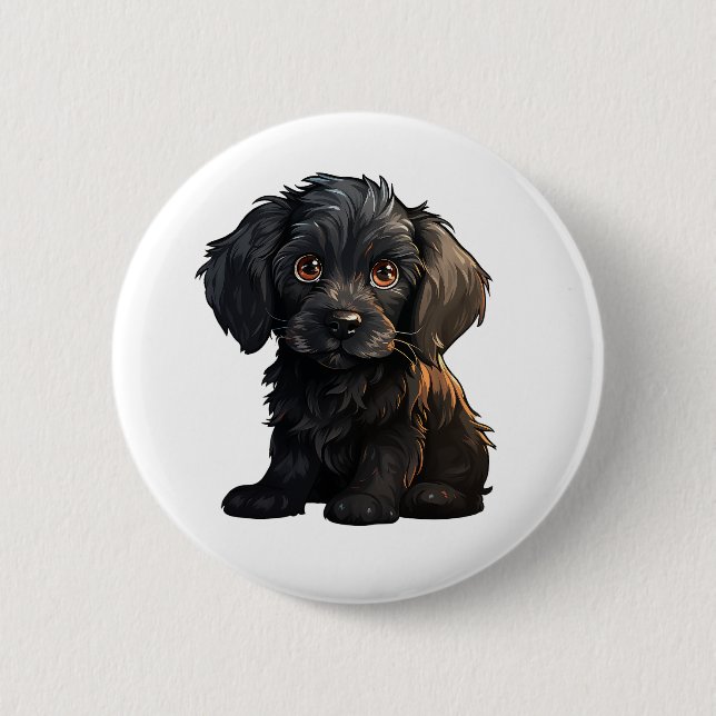 Chapa Redonda De 5 Cm Ilustracion de perro de dibujos animados (Anverso)