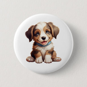 Chapa Redonda De 5 Cm Ilustracion de perro de dibujos animados