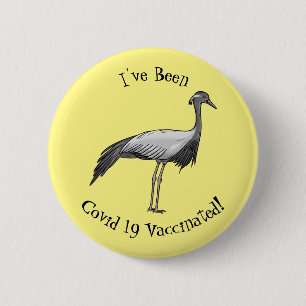 Chapa Redonda De 5 Cm Ilustracion de personalizado de aves de la grúa De