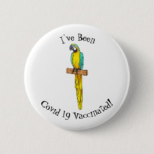 Chapa Redonda De 5 Cm Ilustracion de personalizado de aves de macao azul