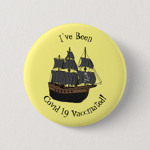 Chapa Redonda De 5 Cm Ilustracion de personalizado de buques piratas
