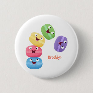 Chapa Redonda De 5 Cm Ilustracion de personalizado de macarons graciosos
