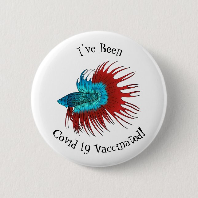 Chapa Redonda De 5 Cm Ilustracion de personalizado de peces de cola cruz (Anverso)