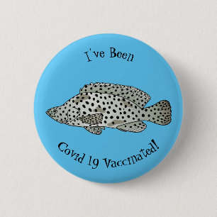 Chapa Redonda De 5 Cm Ilustracion de personalizado de peces de mero de j