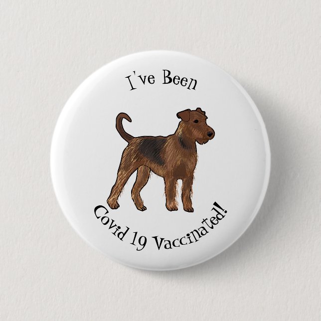 Chapa Redonda De 5 Cm Ilustracion de personalizado de perro Airedale ter (Anverso)
