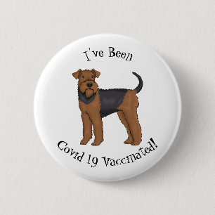 Chapa Redonda De 5 Cm Ilustracion de personalizado de perro Airedale ter