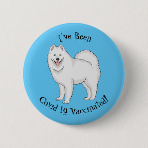 Chapa Redonda De 5 Cm Ilustracion de personalizado de perro de Samoyed