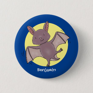 Chapa Redonda De 5 Cm Ilustracion de personalizado volador de bate de be