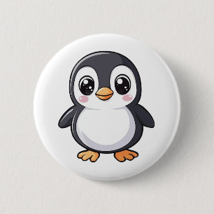 Chapa Redonda De 5 Cm ilustracion de pingüino personalizado