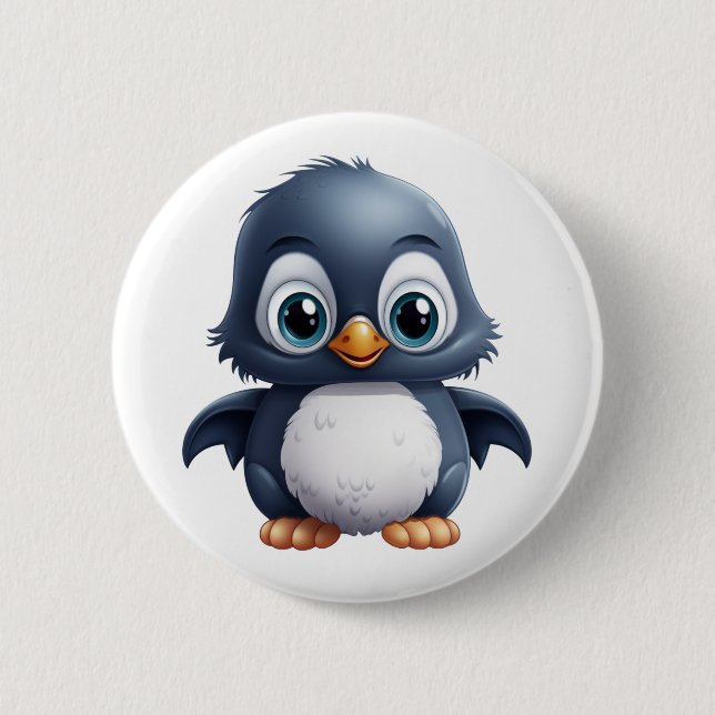Chapa Redonda De 5 Cm ilustracion de pingüino personalizado (Anverso)