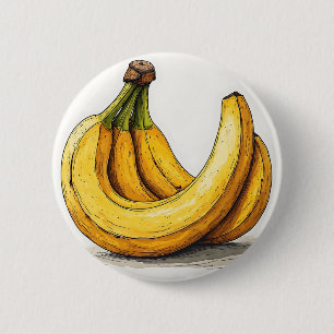Chapa Redonda De 5 Cm Ilustración de plátano fresco
