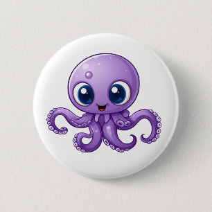 Chapa Redonda De 5 Cm ilustracion de pulpo personalizado