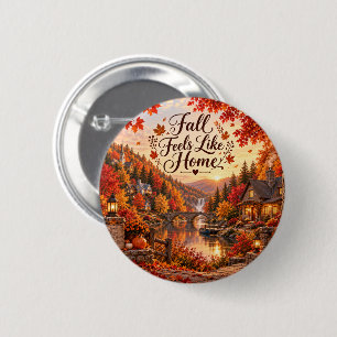 Chapa Redonda De 5 Cm Ilustración de sentimientos rústicos de otoño como