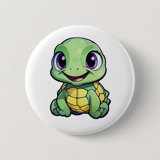 Chapa Redonda De 5 Cm ilustracion de tortuga personalizado (Anverso)