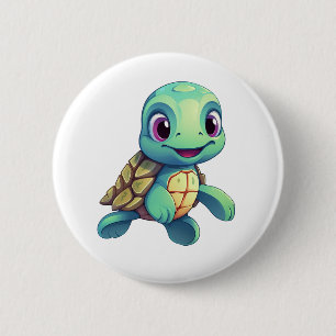 Chapa Redonda De 5 Cm ilustracion de tortuga personalizado