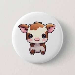 Chapa Redonda De 5 Cm ilustracion de vaca personalizado
