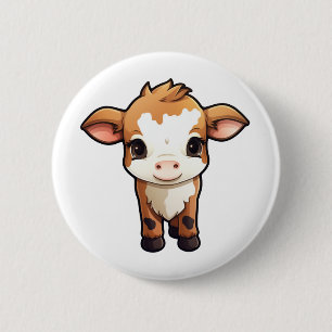 Chapa Redonda De 5 Cm ilustracion de vaca personalizado