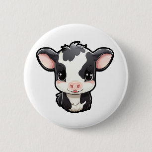 Chapa Redonda De 5 Cm ilustracion de vaca personalizado
