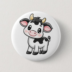 Chapa Redonda De 5 Cm ilustracion de vaca personalizado