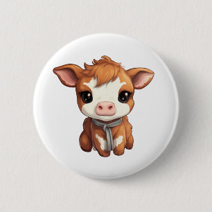 Chapa Redonda De 5 Cm ilustracion de vaca personalizado