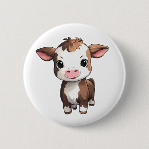 Chapa Redonda De 5 Cm ilustracion de vaca personalizado