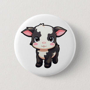 Chapa Redonda De 5 Cm ilustracion de vaca personalizado