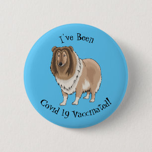 Chapa Redonda De 5 Cm Ilustracion del personalizado del perro del collie