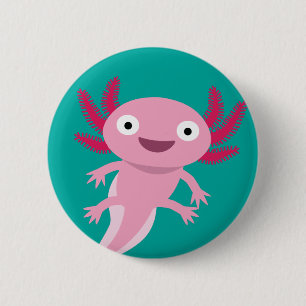 Chapa Redonda De 5 Cm Ilustracion divertido Axolotl