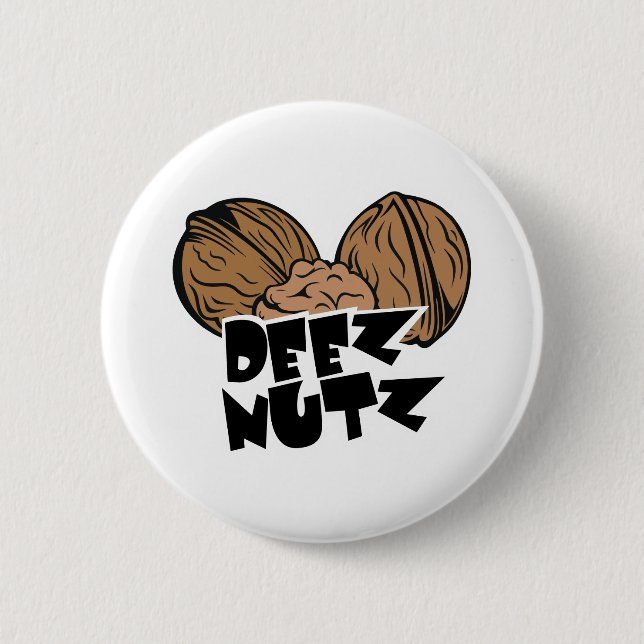 Chapa Redonda De 5 Cm Ilustracion divertido de Deez Nutz (Anverso)