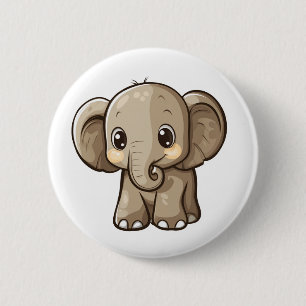 Chapa Redonda De 5 Cm ilustracion elefante personalizado