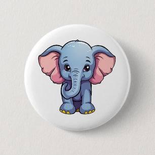 Chapa Redonda De 5 Cm ilustracion elefante personalizado