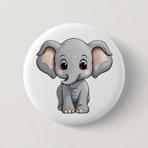 Chapa Redonda De 5 Cm ilustracion elefante personalizado